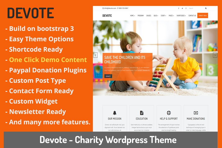 Download Devote - Chairty Wordpress Theme
