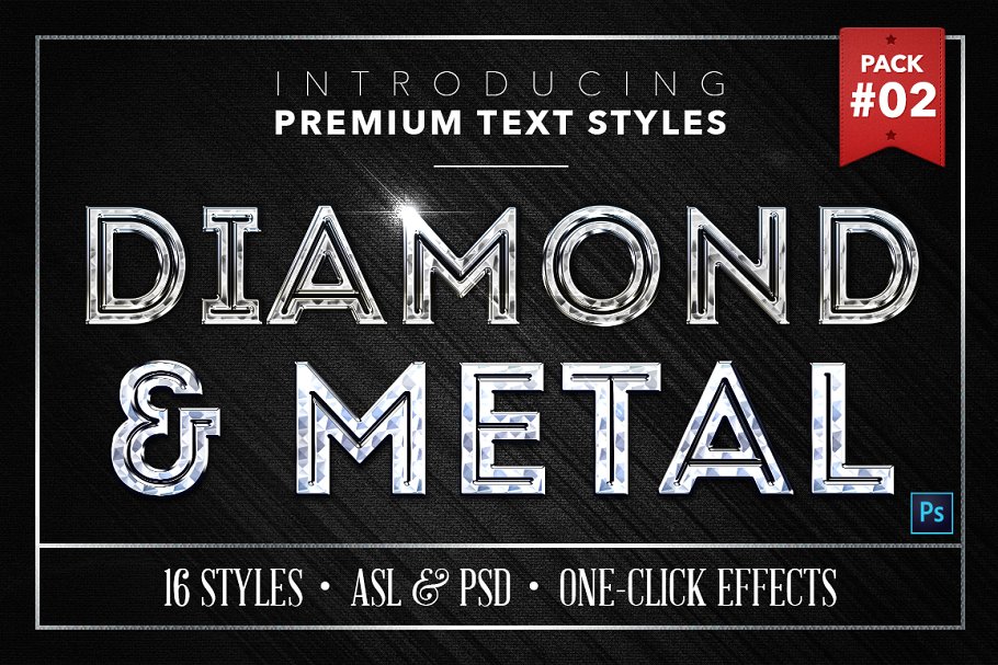 Download Diamond & Metal #2 - 16 Text Styles