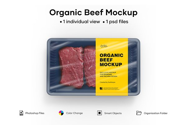 Download Sliced Beef Tray Mockup
