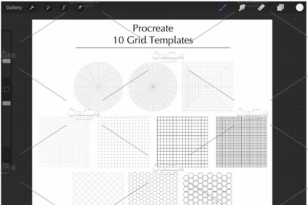 Download Procreate Grid Templates .brushset