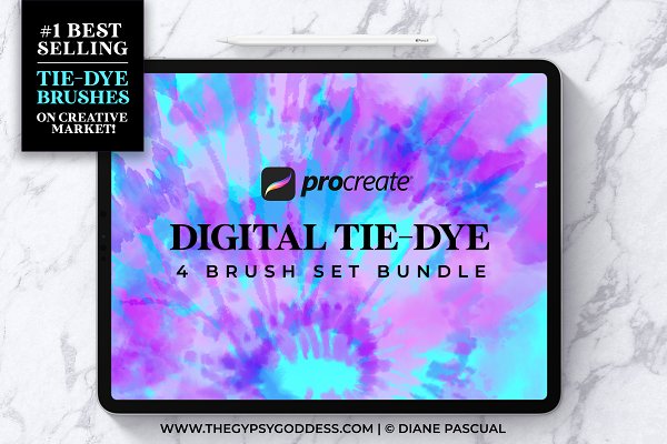 Download Procreate Tie-Dye Brush Stamp Bundle