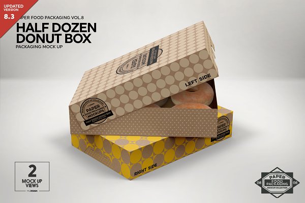 Download Half Dozen Donut Box Mockup