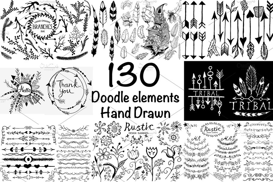 Download Hand drawn Ink Big Set