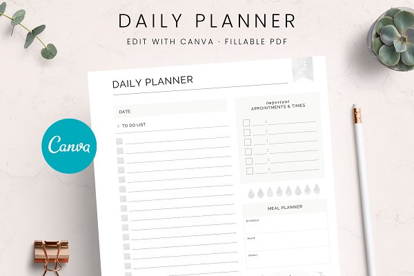 Download Canva Daily Planner Printable PDF