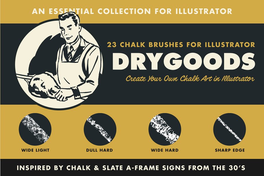 Download DryGoods | Chalk Brushes for AI
