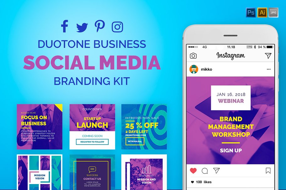 Download Duotone Business Social Media Pack