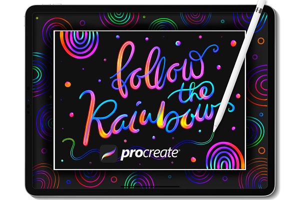 Download Rainbow Procreate brushes