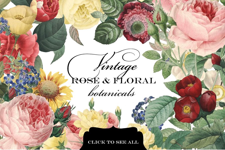 Download Vintage Rose & Floral Botanicals
