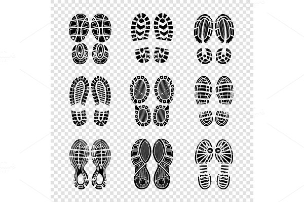 Download Footprint human. Walking boots soles