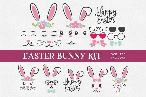 Download Easter Bunny Face Creator Kit