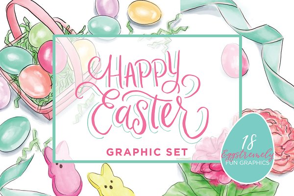 Download Easter Watercolor Graphic Set