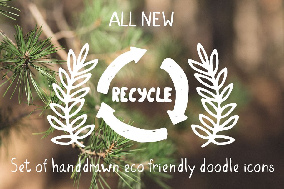 Download Set of eco friendly doodles