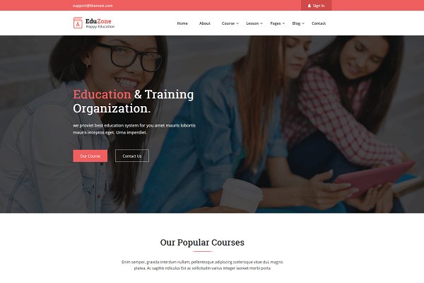 Download Eduzone - Educational HTML Template