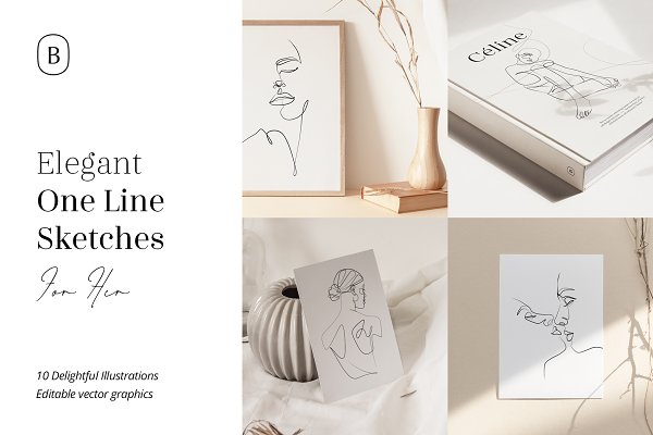 Download Elegant One Line Sketches