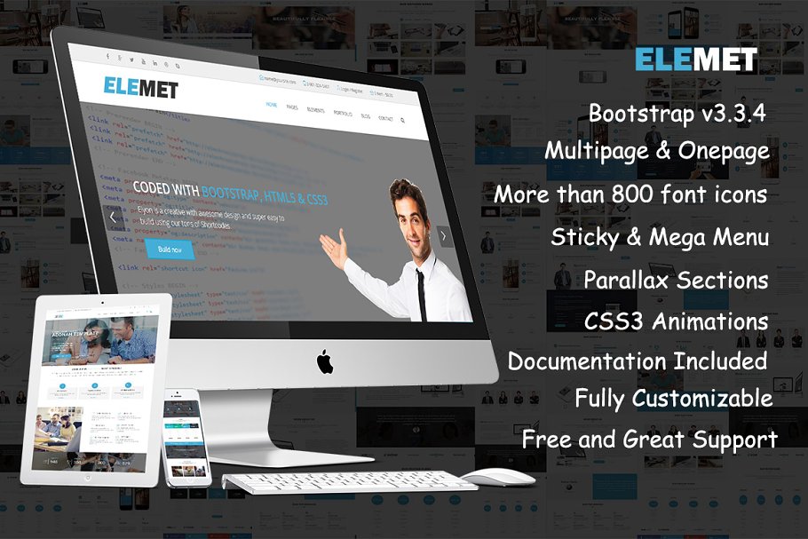 Download Elemet-HTML5 Bootstrap Template