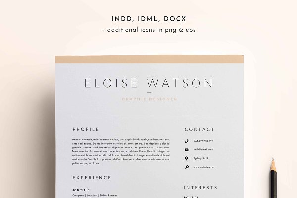 Download 3 Page Resume Template | INDD + DOCX
