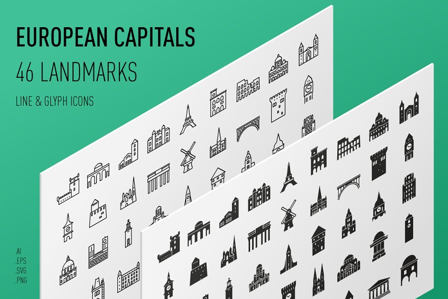 Download European Capitals – Landmark Icons
