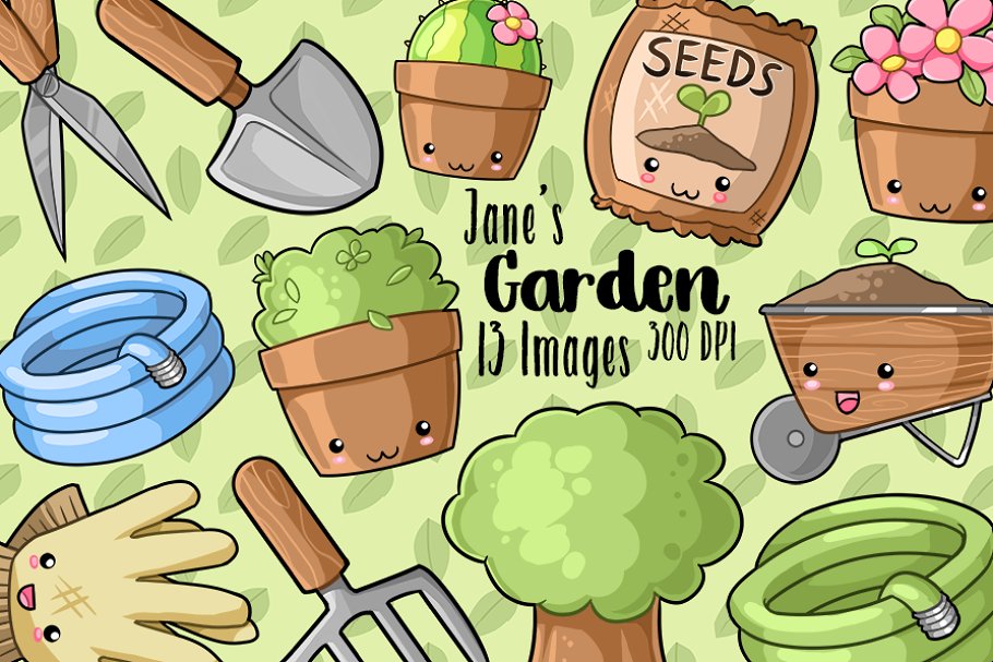 Download Kawaii Gardening Clipart