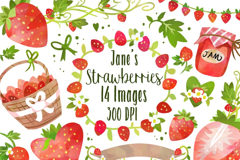 Download Watercolor Strawberry Clipart