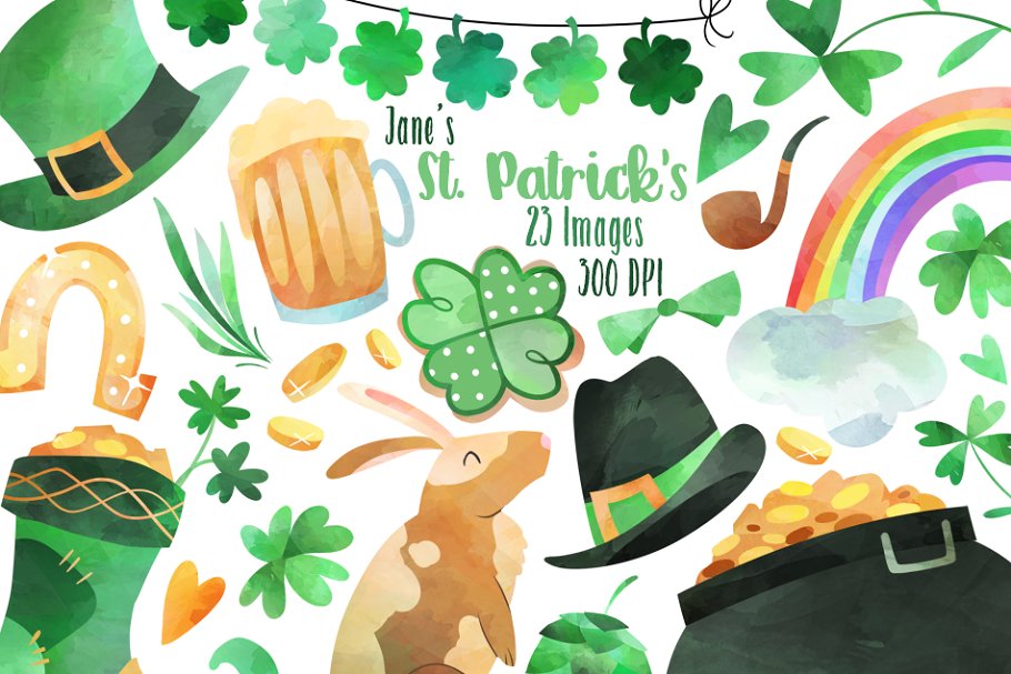 Download Watercolor St. Patricks Clipart