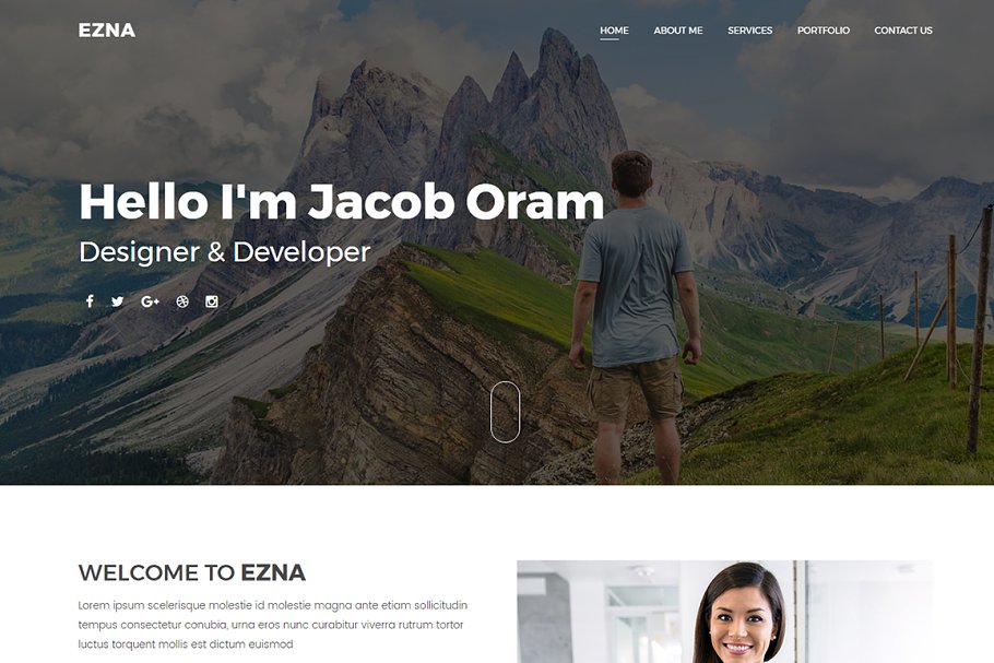 Download Ezna – Personal Portfolio Template