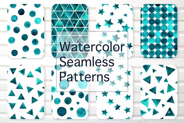 Download Watercolor Vector Seamless Patterns