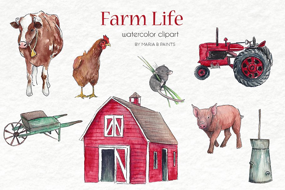 Download Farm Themed Clipart Set