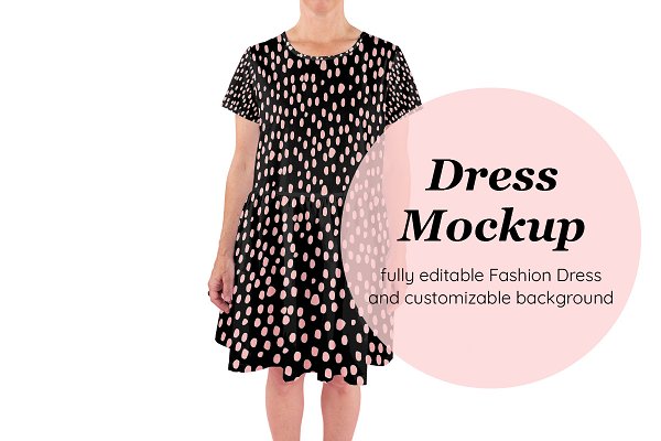 Download Short Sleeve Fashion Dress Mock-up