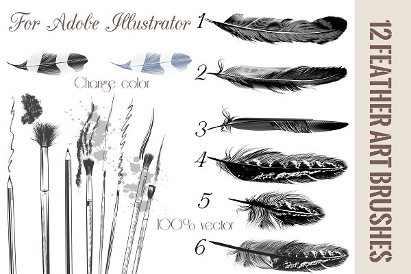 Download Feather brushes for illustrator