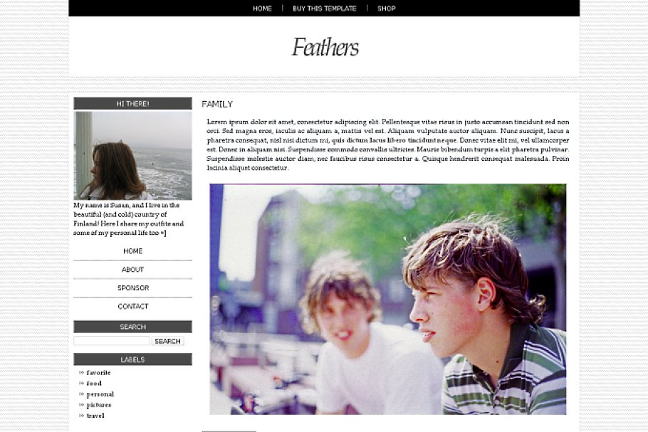 Download Feathers - Blogger template