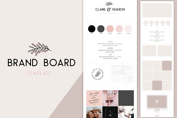 Download Brand Board Template: Claire&Fashion