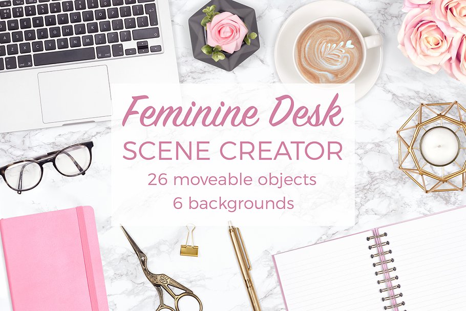 Download Feminine Desk Scene Creator