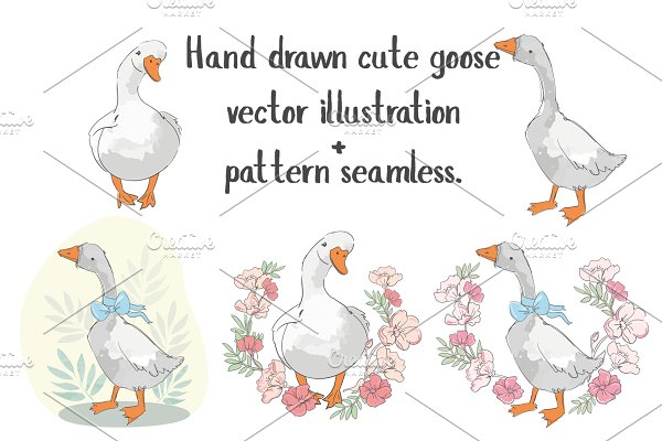 Download Cute goose vector illustration