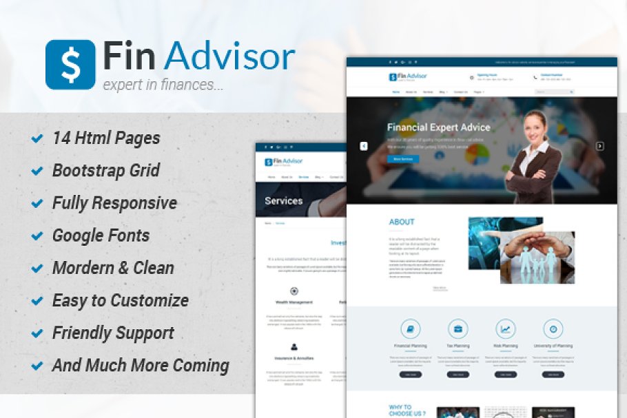 Download Fin Adviser - Bootstrap Template