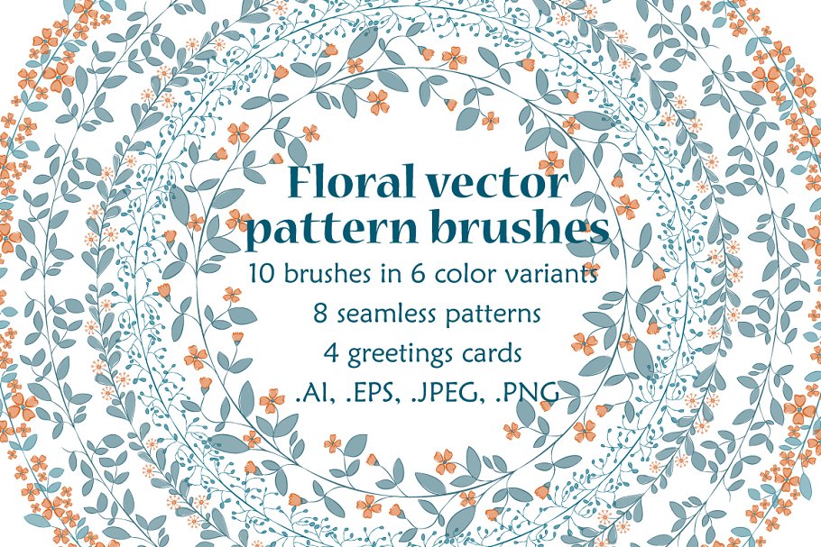 Download Floral vector brushes collection