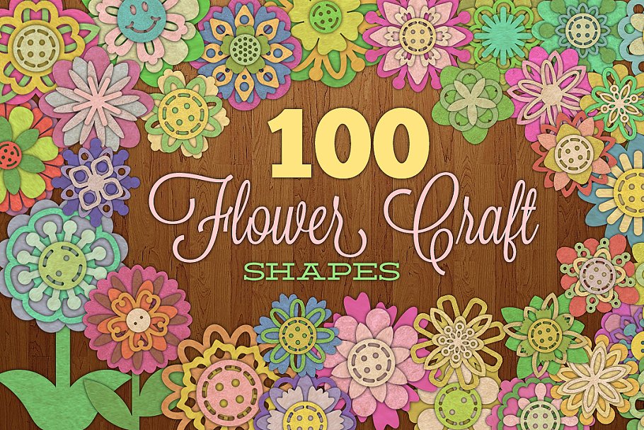 Download 100 Flower Craft Shapes