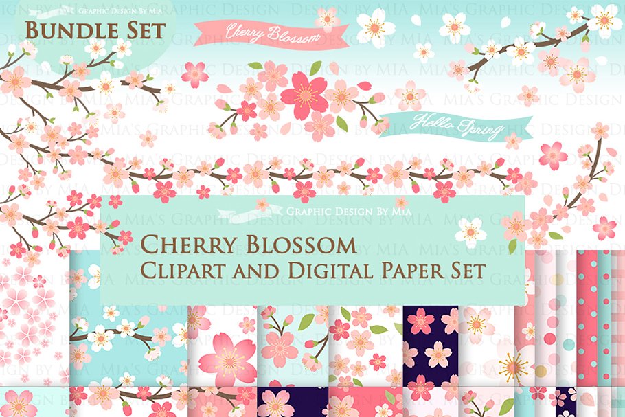Download Cherry Blossom Flower Set