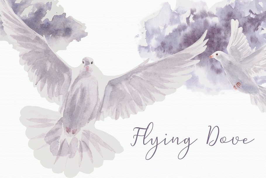Download Flying Dove - Watercolor Clip Art