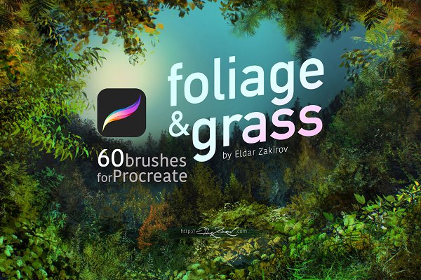Download 60 Foliage & Grass Procreate brushes