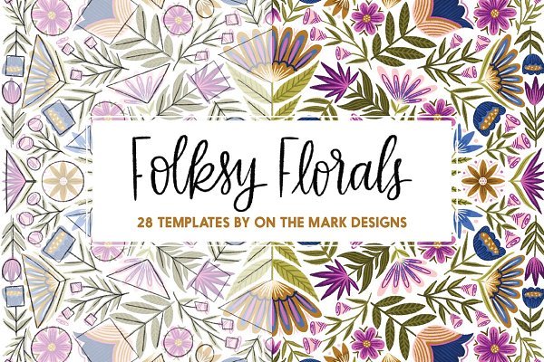 Download Folksy Florals Drawing Templates