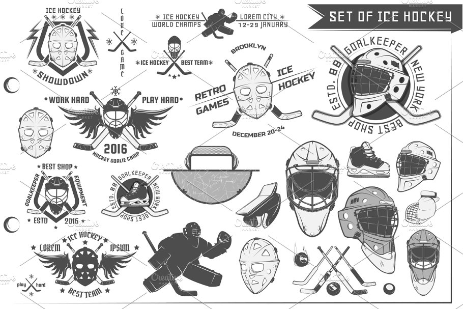 Download 24 in 1 Ice Hockey design elements