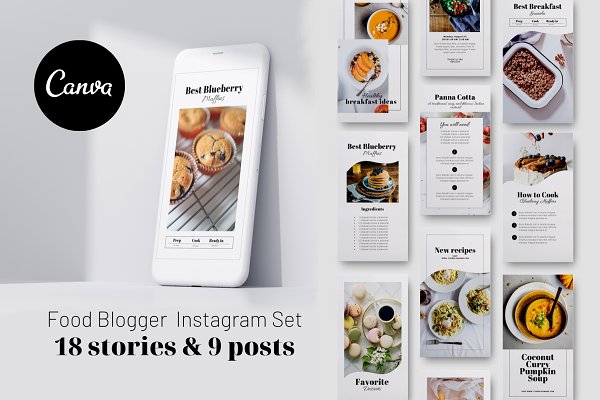 Download Food Blogger Instagram set CANVA