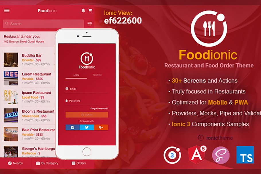 Download Ionic 3 Restaurant Food Order Theme