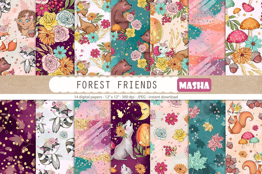 Download FOREST ANIMALS digital papers