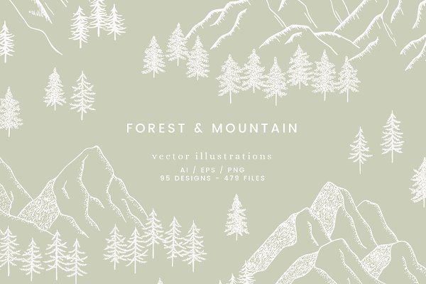 Download Forest Mountain Vector Illustrations