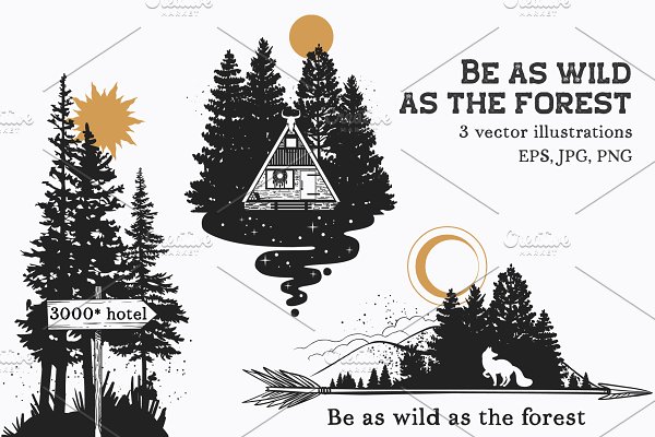 Download Be as wild as the forest. Vector art