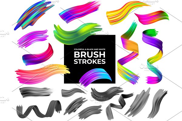 Download Colorful and black and white brush.