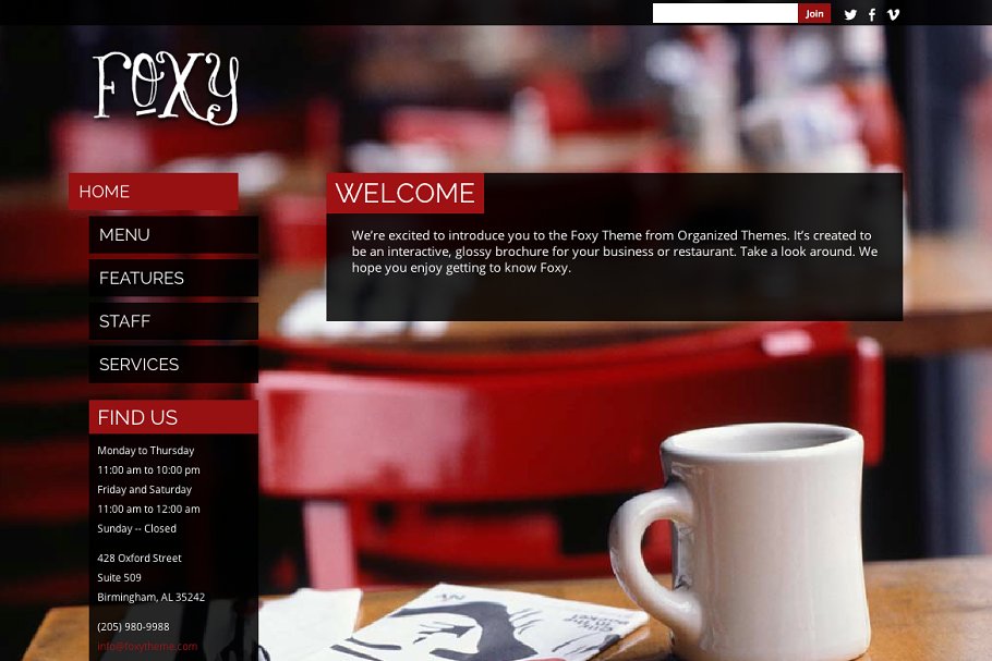 Download Foxy - Business/Restaurant WP Theme