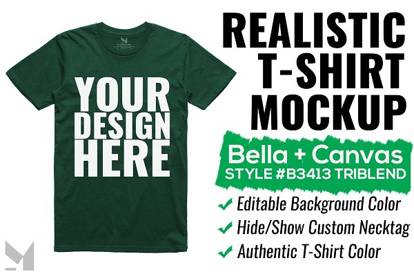 Download Bella+Canvas Triblend T-Shirt Mockup