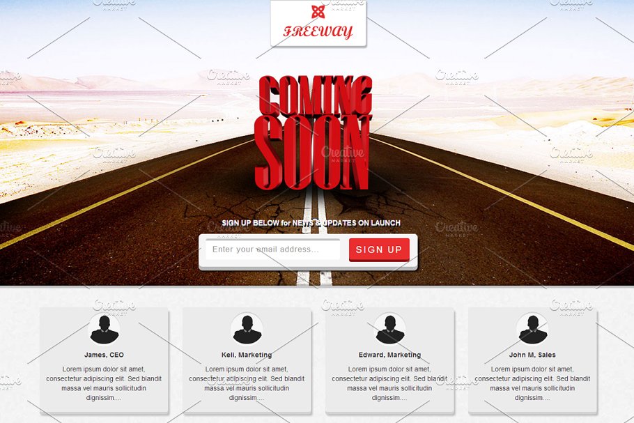 Download Freeway -Responsive Coming Soon Page